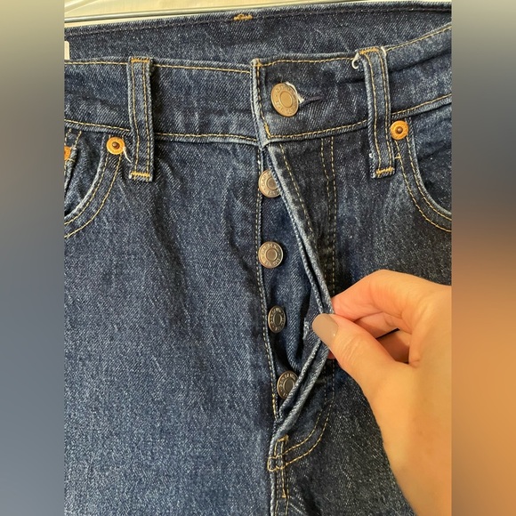 Gap Jeans Women's Size 28/6R Blue Cheeky Straight High-Rise Button Fly Casual - Picture 4 of 8